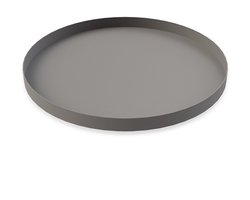 Unyqoos® Rond dienblad van gepoedercoat roestvrij staal in grijze kleur