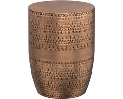 Unyqoos® Ronde metalen bijzettafel met antieke koperen afwerking voor elk interieur