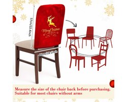 Unyqoos® Set van 4 feestelijke stoelhoezen met rendier en kerstmotieven voor de eettafel