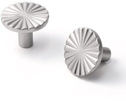 Unyqoos® Set van 5 Ronde Zilveren Kastknoppen voor Keuken en Dressoir Lade Trekken van Zinklegering