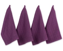 Unyqoos® Set van 6 ultra absorberende katoenen keukendoeken in aubergine kleur