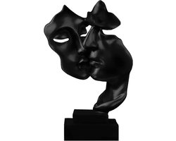 Unyqoos® Sierlijke moderne sculptuur voor interieurdecoratie, geschikt voor woonkamer, kantoor, bar en meer (zwart)