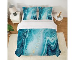 Unyqoos® Stijlvol marmer beddengoedset met 3D-print en zachte microvezel