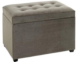 Unyqoos® Stijlvolle Art Deco Zitkist in Antraciet met Fluwelen Bekleding