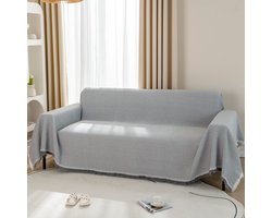 Unyqoos® Stijlvolle en Veelzijdige Woondeken met Wafelpatroon en Decoratieve Kwastjes voor 2-Zitsbanken