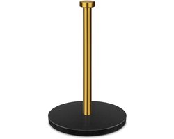 Unyqoos® Stijlvolle keukenrolhouder met marmeren voet en metalen standaard voor keuken en badkamer