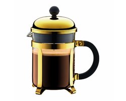 Unyqoos® Stijlvolle koffiemaker voor vier kopjes met hittebestendig glas en metalen frame