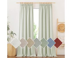 Unyqoos® Stijlvolle Linnen Gordijnen voor Woonkamer met Semi-Transparante Boho-Uitstraling, Set van 2 Stuks