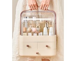 Unyqoos ® Stijlvolle Make-up Organisator met Schuifladen en Deksel voor Slaapkamer en Badkamer