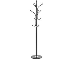 Unyqoos® Stijlvolle moderne kapstok zwart met marmeren voet en chromen haken