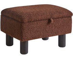 Unyqoos ® Stijlvolle Opbergbare Voetenbank met Zacht Comfort en Houten Poten voor Multifunctioneel Gebruik
