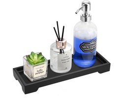 Unyqoos ® Stijlvolle Rechthoekige Organizer voor Badkamer en Toilet in Kunsthars, Zwart, Klein Formaat