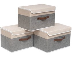 Unyqoos ® Stijlvolle Stoff Opbergdozen met Deksel voor Efficiënte Organisatie in Huis