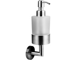 Unyqoos® Stijlvolle wandgemonteerde zeepdispenser met glazen houder voor badkamer en keuken