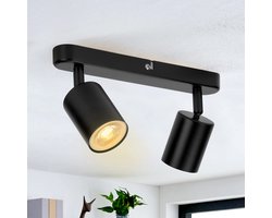 Unyqoos® Stijlvolle zwarte plafondspot met draaibare lampen voor veelzijdige verlichting in huis