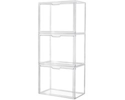 Unyqoos® Transparante Opbergdozen met Magnetische Deur voor Handtassen en Meer, Set van 3 Stuks