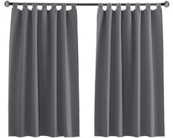 Unyqoos® Verduisterend gordijn met lussen voor keukenraam of slaapkamer 120x120 cm