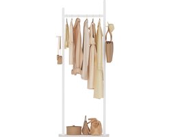 Unyqoos® Vrijstaande metalen kledinghanger met unieke stenen plaat en haken