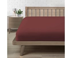 Unyqoos® Zacht en Elastisch Hoeslaken voor Super Kingsize Bedden 180 x 200 cm in Bordeauxrood