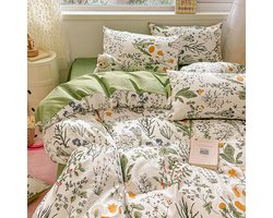 Unyqoos® Zacht katoenen dekbedovertrek met bloemenpatroon en kussensloop