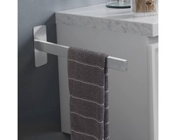 Unyqoos® Zilveren zelfklevende handdoekhouder van roestvrij staal voor badkamer en keuken