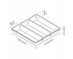 UPDATE Bestekbak Wit 32x31 cm - Keukenlade Organizer