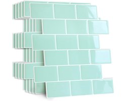 Upgrade Dikkere Peel Wall Tiles voor Keuken en Badkamer, Zelfklevende Tegelstickers, 3D Wanddecoratie, Groene Tegels, 5 Vellen voor Muurdecoratie
