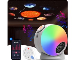 Upgraded Galaxy Projector - 13-in-1 Planetarium met Witte Ruis, Bluetooth Speaker en Afstandsbediening - Projecteert Sterrenhemel met Meteoren - Voor Slaapkamer en Ontspanning