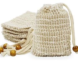 UpNature - Zeepzakje - Sisal - Soap Bar zakje - Shampoo bar zakje - 100% Plasticvrij & Natuurlijk Sisal