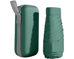 Uposao Windproof Travel Umbrella, Mini 6 Ribs Parasol Pocket Umbrella Ultralight UV Umbrella with Capsule Cover Portable and Compact Folding Umbrella for Outdoor Activities