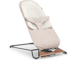 UPPAbaby - Mira Charlie - Wipstoel - Bouncer - Zand - Zwart frame met houten voet - Baby en Peuter - 2-in-1 Schommelstoel - Relax