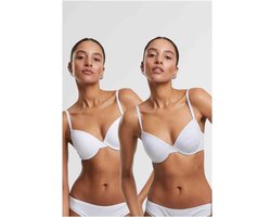 Urban Classics - Basic cotton 2-pack BH - 85B - Wit/Grijs