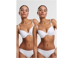 Urban Classics - Basic cotton 2-pack BH - 85D - Wit/Wit