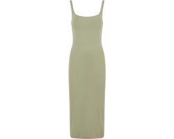 Urban Classics - Basic Long Cotton Jersey Kokerjurk - M - Groen
