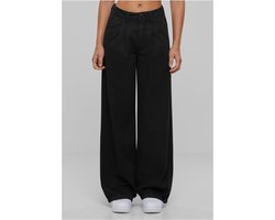 Urban Classics - Organic Pleated Cotton Wijde broek - Taille, 27 inch - Zwart