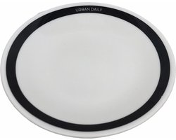 Urban Daily klein wit Bordje / Schaaltje met zwarte rand ø12 cm