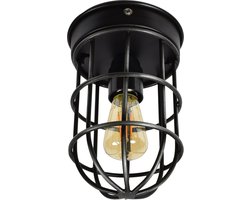 Urban Interiors Barn Plafondlamp Zwart - Metalen kooi - 12x22