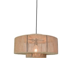 Urban Interiors – Hanglamp Drum Jute – Ø50 cm – Japandi stijl – E27 fitting – Natuurlijke ronde plafondlamp – Scandinavisch design