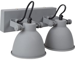 Urban Interiors Industrial Double Wandlamp Grijs - Stelbaar - 16x28x14