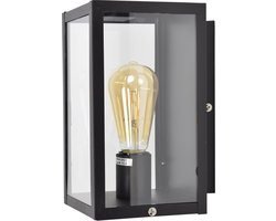 Urban Interiors Loft Wandlamp Zwart - Helder glas - 14x24x25