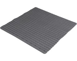 Urban Living Badkamer/douche anti slip mat - rubber - voor op de vloer - antraciet - 55 x 55 cm