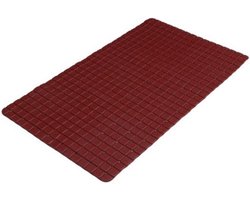 Urban Living Badkamer/douche anti slip mat - rubber - voor op de vloer - donkerrood - 39 x 69 cm