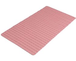 Urban Living Badkamer/douche anti slip mat - rubber - voor op de vloer - oud roze - 39 x 69 cm