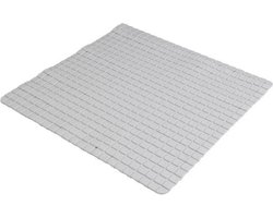 Urban Living Badkamer/douche anti slip mat - rubber - voor op de vloer - steengrijs - 55 x 55 cm