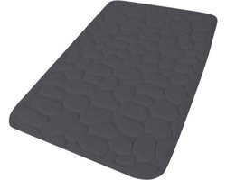 Urban Living Badkamerkleedje/badmat tapijt - memory foam - antraciet - 50 x 80 cm - anti slip