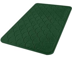Urban Living Badkamerkleedje/badmat tapijt - memory foam - donkergroen - 50 x 80 cm - anti slip