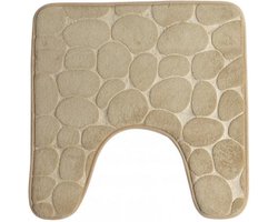 Urban Living Badkamerkleedje/wc badmat tapijt - memory foam - beige - 49 x 49 cm