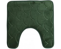 Urban Living Badkamerkleedje/WC badmat tapijt - memory foam - donkergroen - 49 x 49 cm