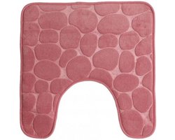 Urban Living Badkamerkleedje/wc badmat tapijt - memory foam - oud roze - 49 x 49 cm