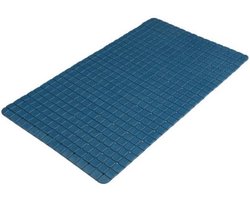 Urban Living Badmat - 39 x 69 cm - donkerblauw - douche anti slip mat - rubber